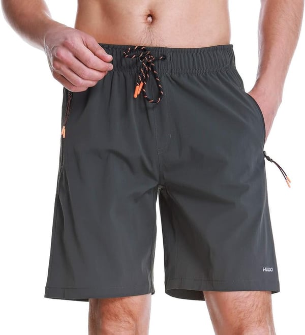 Men's Quick-Dry Swim Trunks with Zipper Pockets