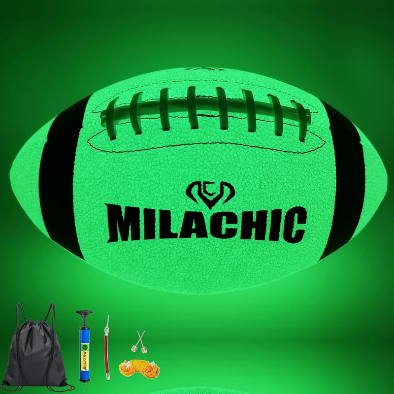 Luminous Glow-in-the-Dark Football Set with Pump & Bag