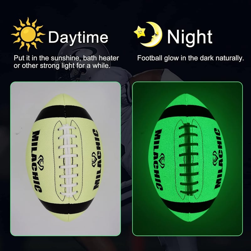 Luminous Glow-in-the-Dark Football Set with Pump & Bag