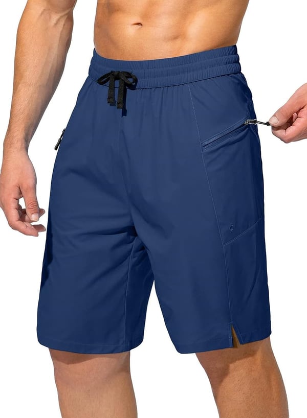Men's Quick-Dry Swim Trunks with Zipper Pockets