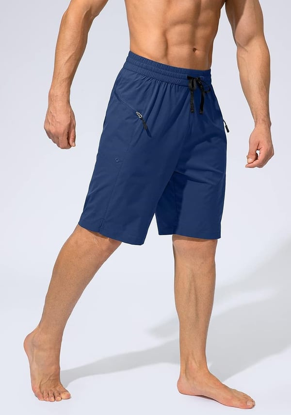 Men's Quick-Dry Swim Trunks with Zipper Pockets