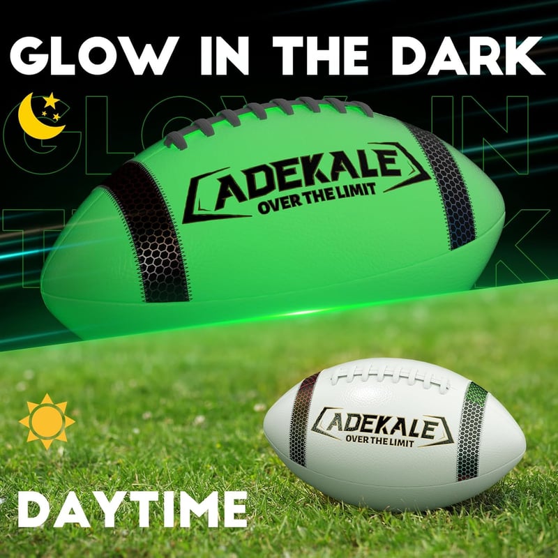 Glow in The Dark Size 9 Football - Holographic Sports Gift for Kids