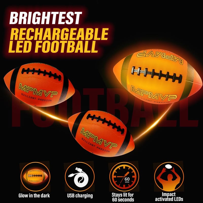 Rechargeable Glow-in-the-Dark Football for Teens Ages 14-18