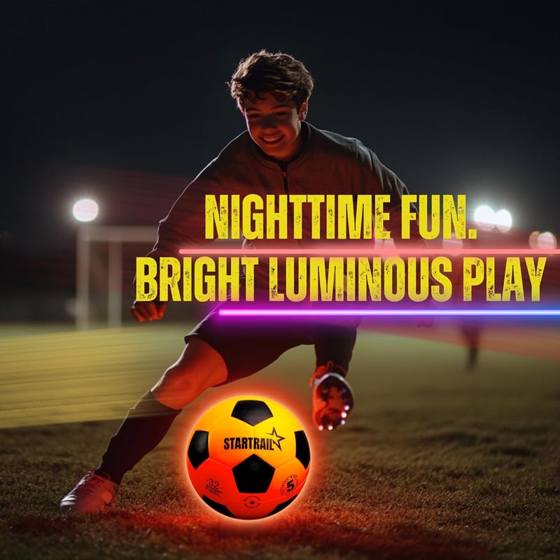 Glow in the Dark Soccer Ball for Kids Ages 8-14