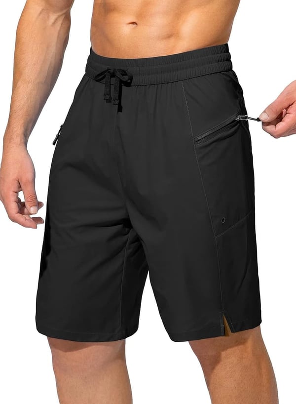 Men's Quick Dry Swim Trunks with Zipper Pockets