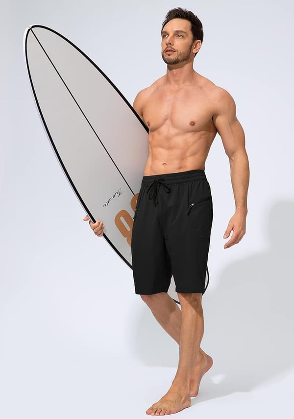 Men's Quick Dry Swim Trunks with Zipper Pockets