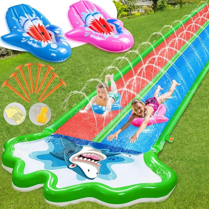 Heavy Duty Double Lane Inflatable Water Slide for Kids