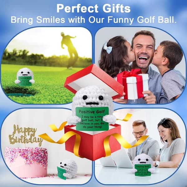 Funny Golf Ball Crochet Gag Gift for Father's Day
