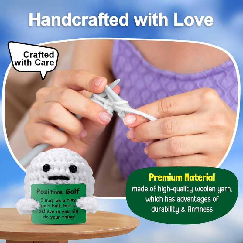 Funny Golf Ball Crochet Gag Gift for Father's Day