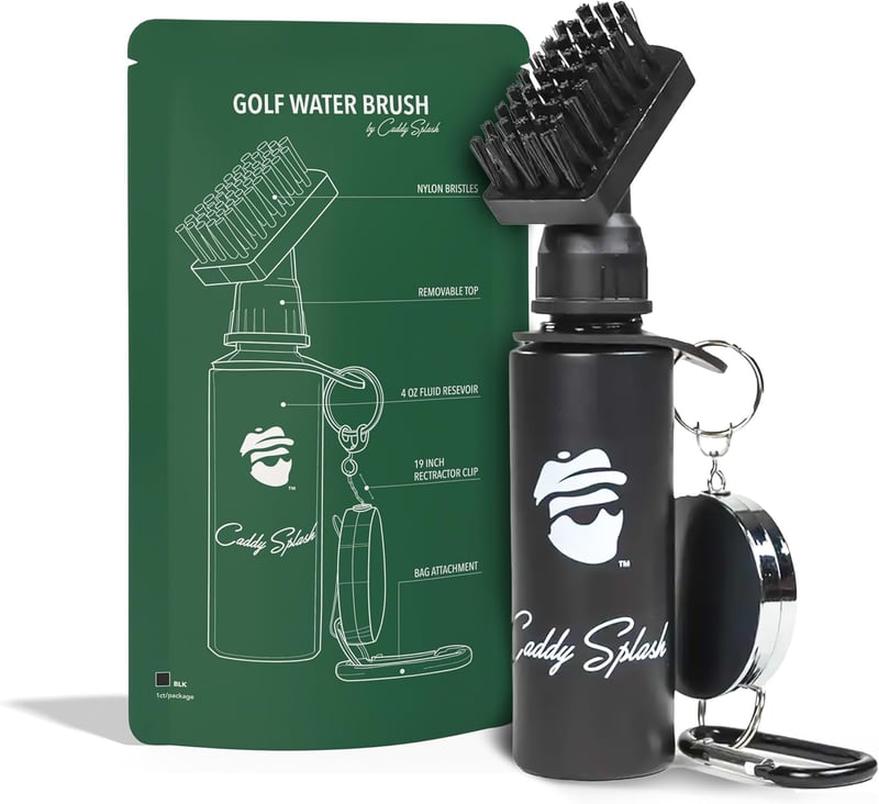 Golf Club Brush Cleaner with Retractable Clip & Water Bottle