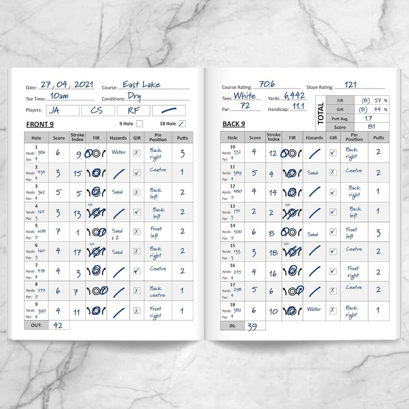Golf Log Notebook - Track 50 Rounds, Yardage & Terminology