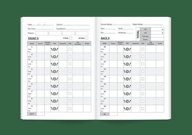 Golf Log Notebook - Track 50 Rounds, Yardage & Terminology