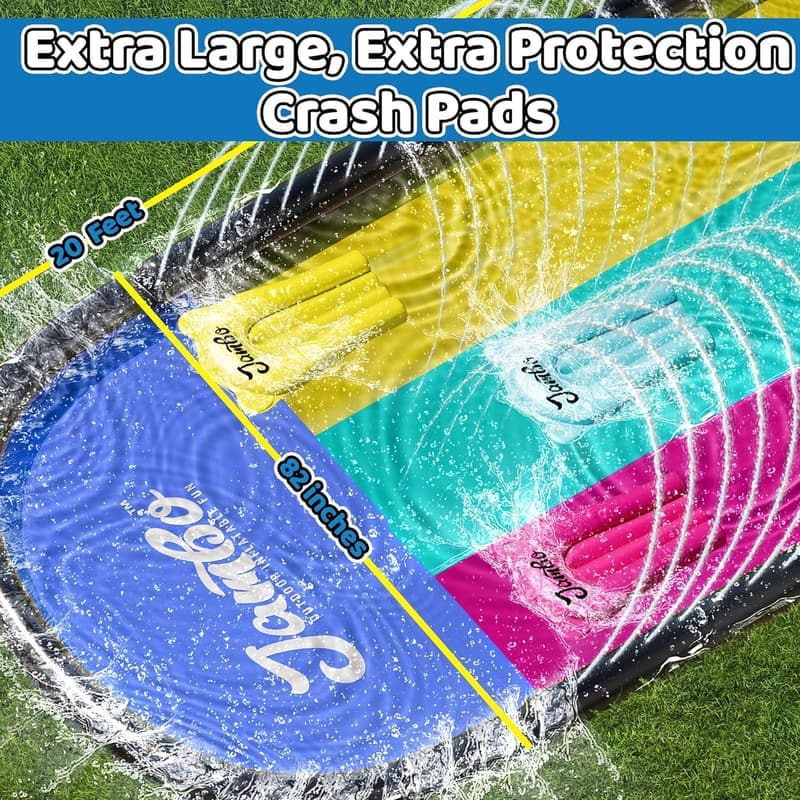 20ft Backyard Water Slide with 3 Bodyboards & Sprinkler System