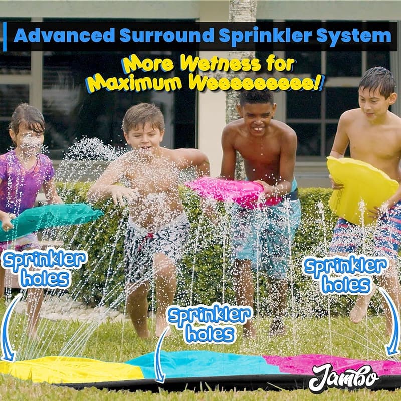 20ft Backyard Water Slide with 3 Bodyboards & Sprinkler System