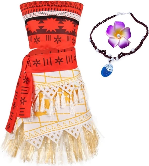 Hawaiian Adventure Dress Costume for Women with Necklace