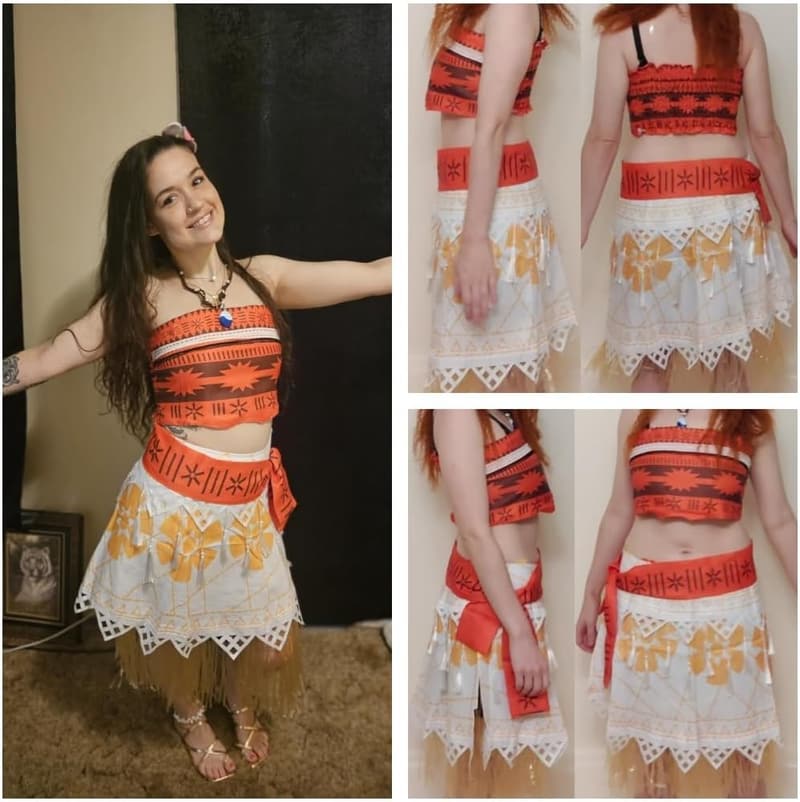 Hawaiian Adventure Dress Costume for Women with Necklace