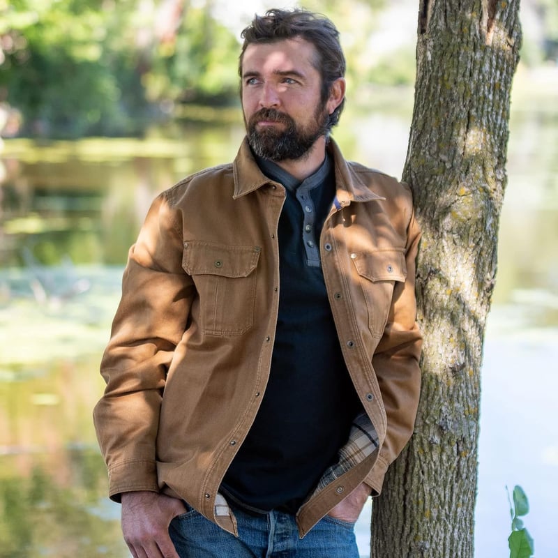 Men's Water-Resistant Flannel-Lined Shacket for Fall
