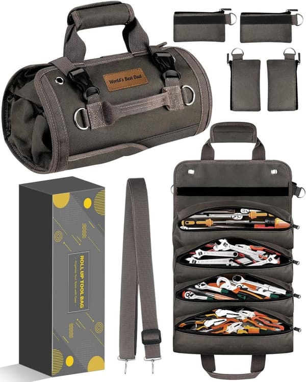 Fathers Day Tool Bag Roll-Up Organizer for Men