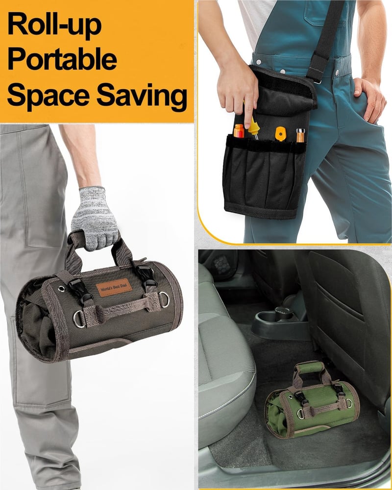 Fathers Day Tool Bag Roll-Up Organizer for Men