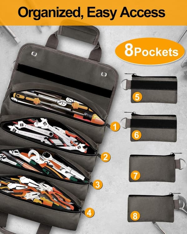 Fathers Day Tool Bag Roll-Up Organizer for Men