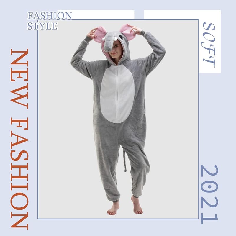 Unisex Flannel Animal Onesie Pajamas for Halloween