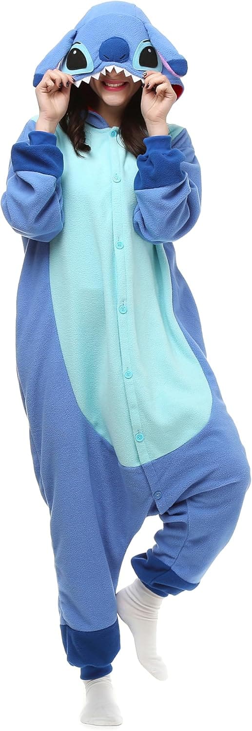 Halloween Animal Pajamas Onesie Costume for Adults - Blue