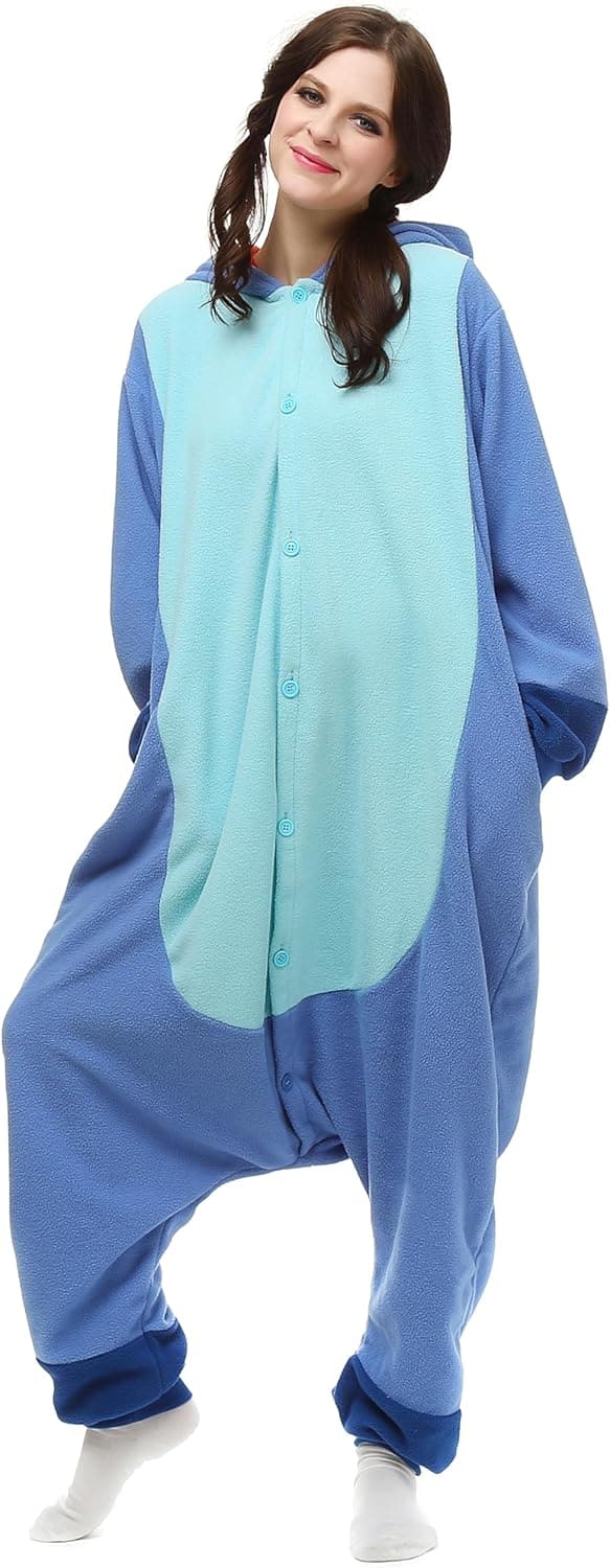 Halloween Animal Pajamas Onesie Costume for Adults - Blue