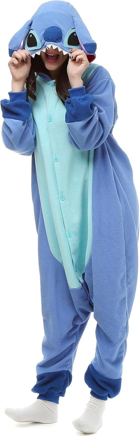 Halloween Animal Pajamas Onesie Costume for Adults - Blue