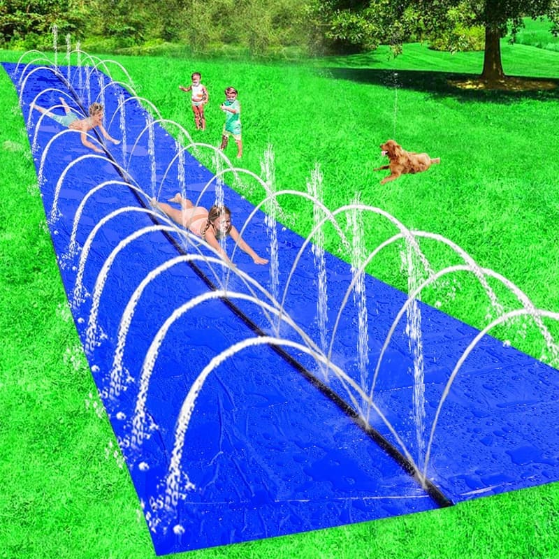 33ft Slip Water Slide with Sprinklers for Outdoor Fun