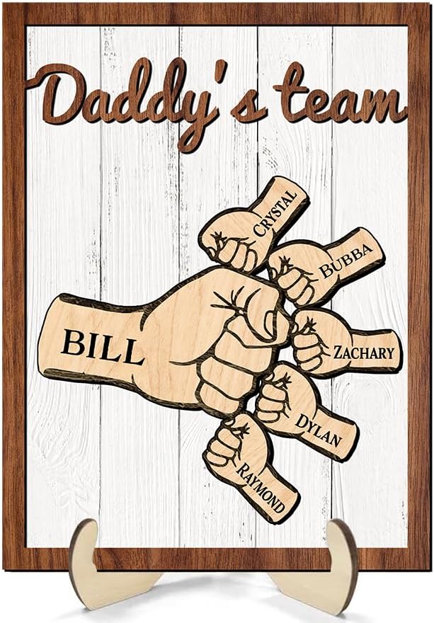 Personalized Father's Day Wooden Sign with Kids' Names