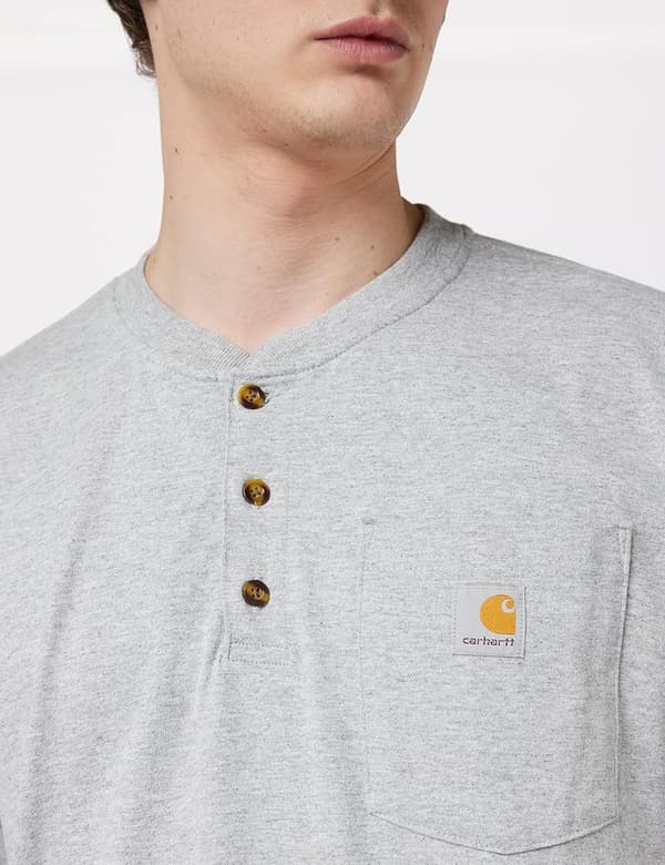 Carhartt Men's Heavyweight Loose Fit Long-Sleeve Henley T-Shirt