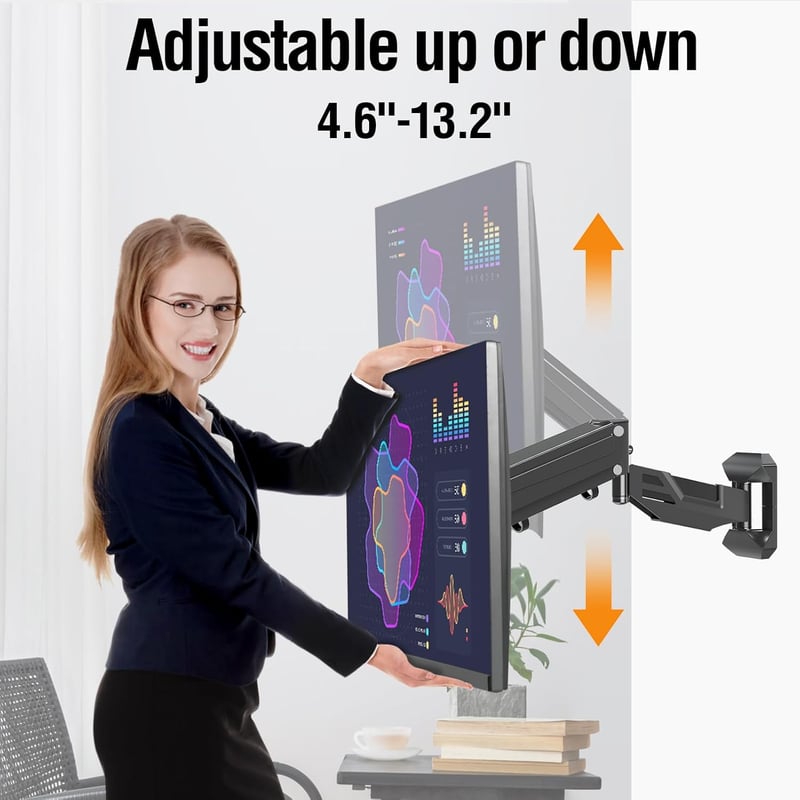 Height Adjustable Full Motion TV Wall Mount for 23-55 Inch TVs