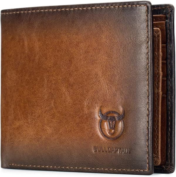 Men's Slim Bifold RFID Leather Wallet with ID Windows