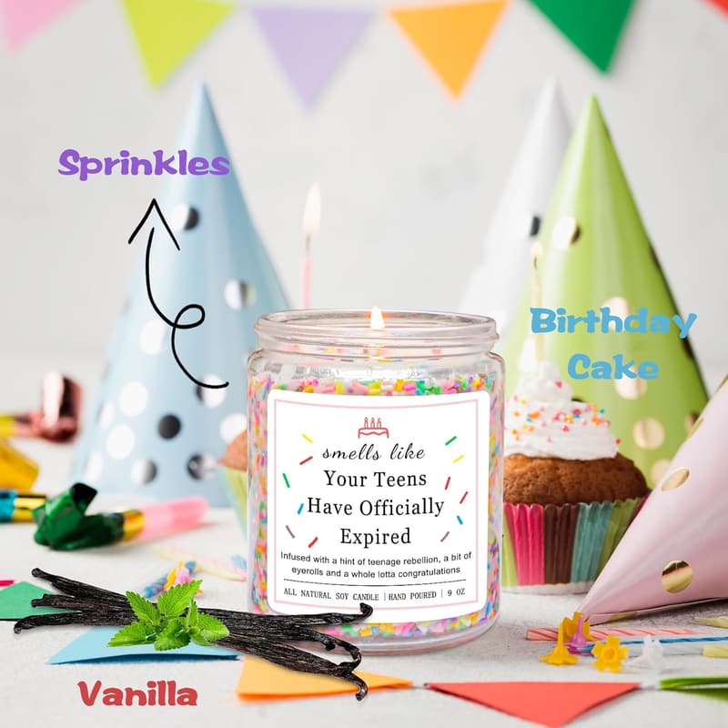 20th Birthday Candles - Vanilla Scented with Sprinkles
