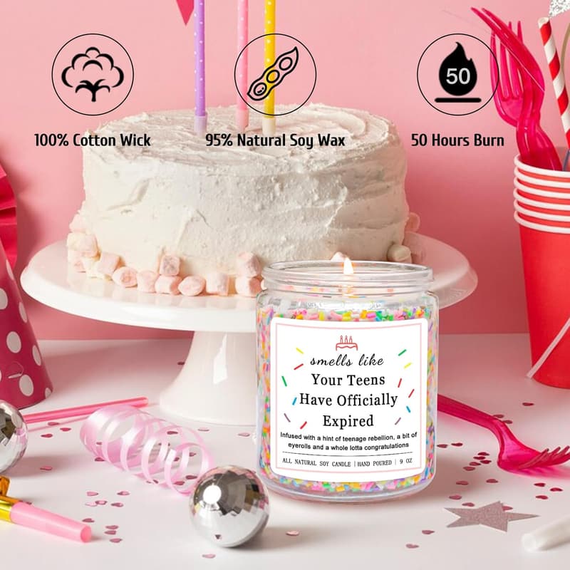 20th Birthday Candles - Vanilla Scented with Sprinkles