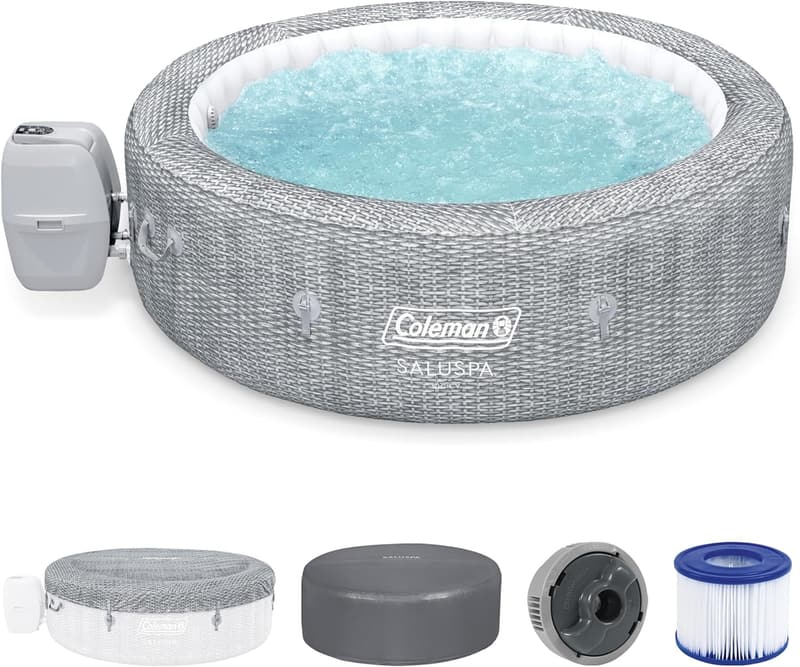 SaluSpa Sicily Inflatable Hot Tub for 5-7 People, Grey