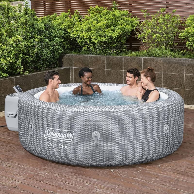 SaluSpa Sicily Inflatable Hot Tub for 5-7 People, Grey