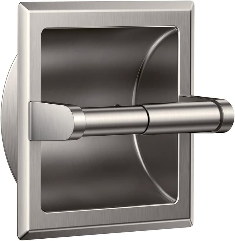 Stainless Steel Wall-Mounted Toilet Paper Holder - Brushed Nickel