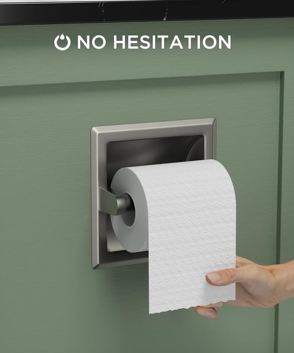 Stainless Steel Wall-Mounted Toilet Paper Holder - Brushed Nickel