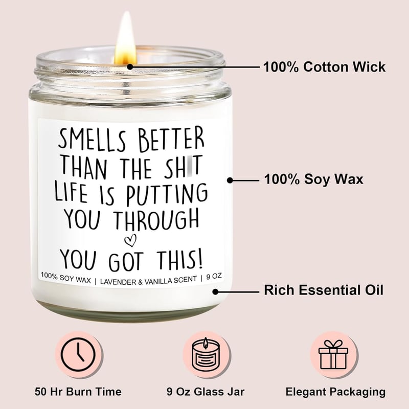 Get Well Candle for Chemo Patients - 9 oz Encouragement Gift