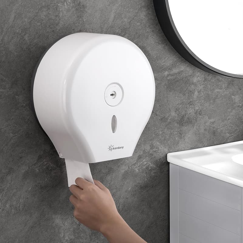 Commercial Wall-Mounted Jumbo Toilet Paper Dispenser - White
