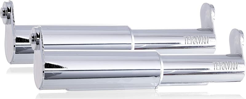 Extra-Large Toilet Paper Holder Extender Set of 2 - Silver