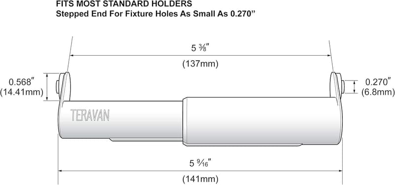 Extra-Large Toilet Paper Holder Extender Set of 2 - Silver