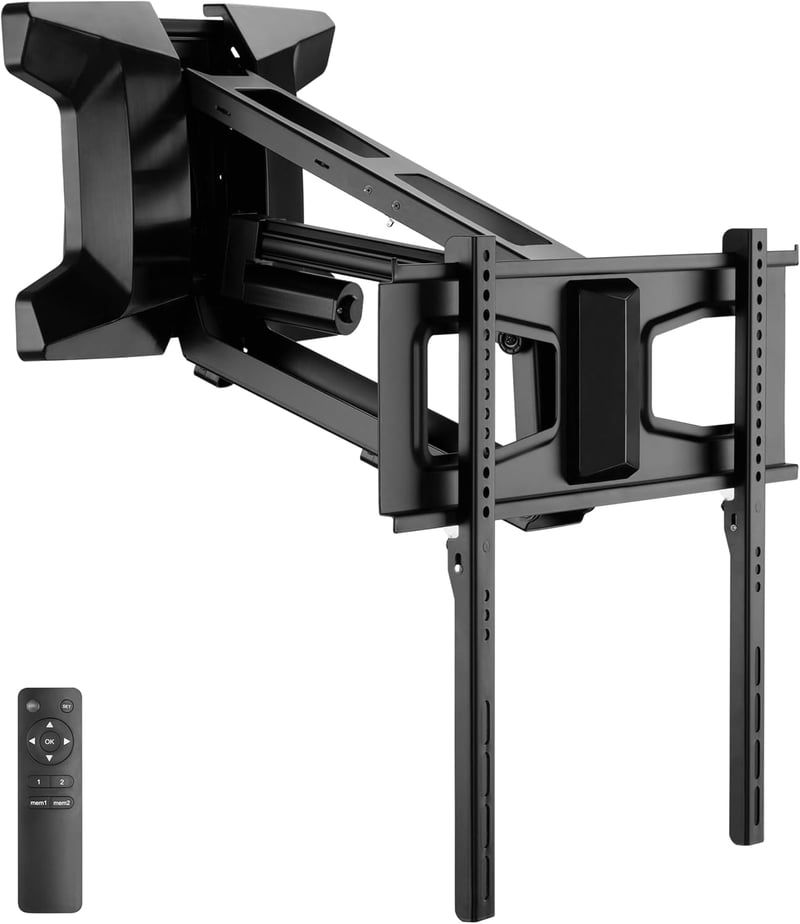 Motorized TV Wall Mount with Remote | Height Adjustable, VESA 600x400