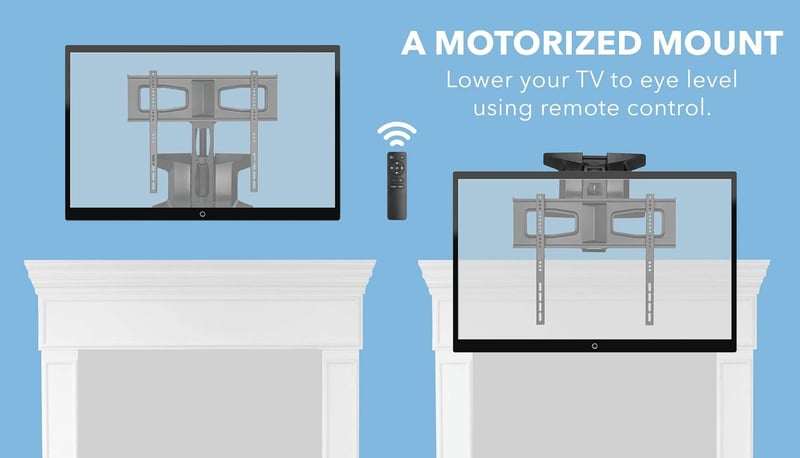 Motorized TV Wall Mount with Remote | Height Adjustable, VESA 600x400