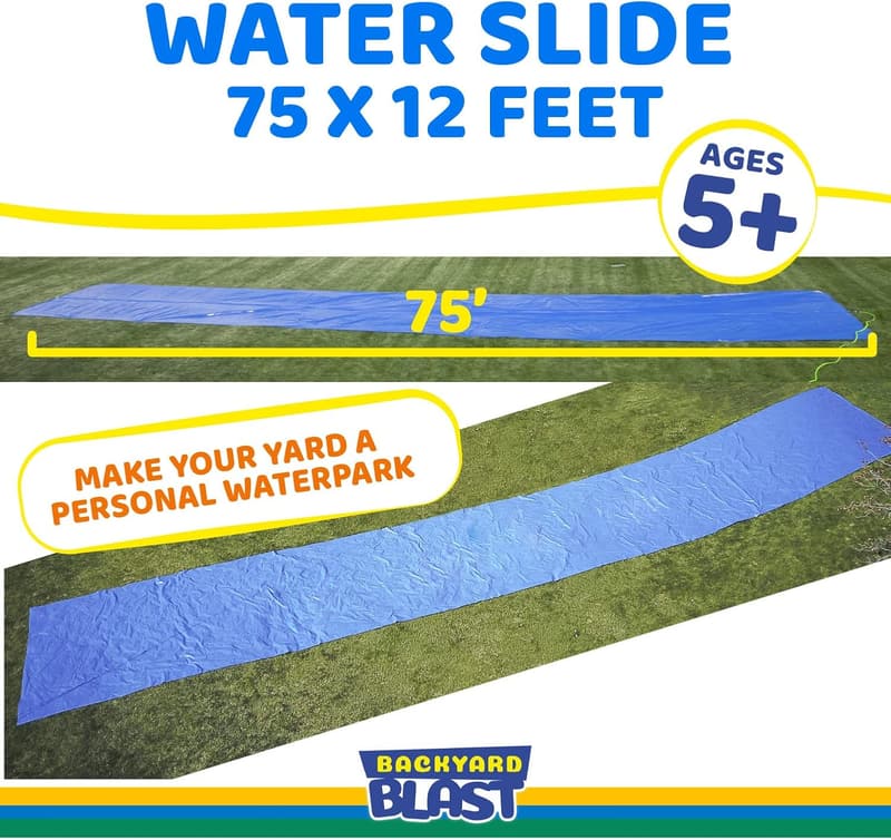Giant Slip and Slide for Backyard Water Play - Heavy Duty Inflatable