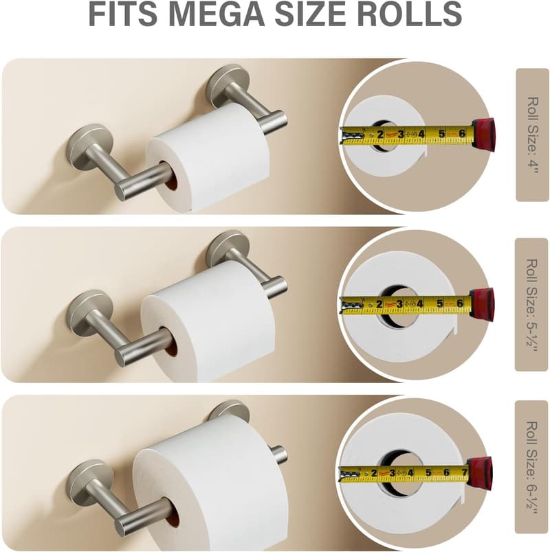 Brushed Nickel Wall-Mounted Toilet Paper Holder - SUS 304 Steel