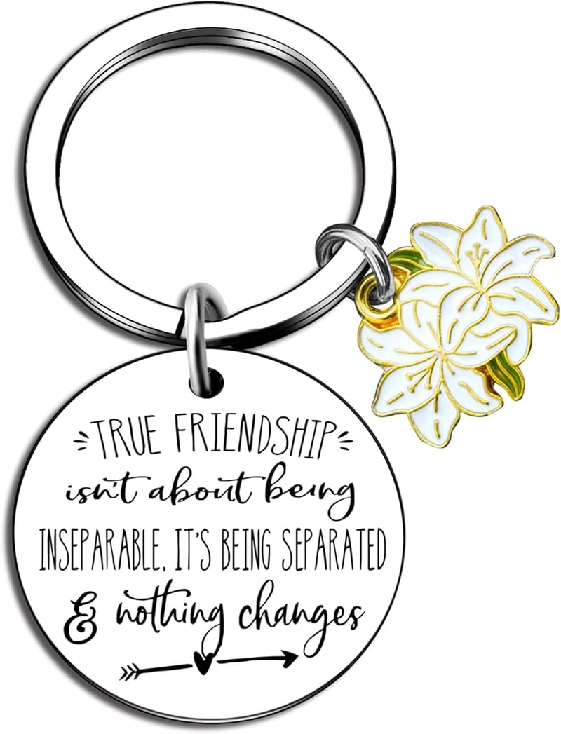 Long Distance Friendship Keychain Gift for Women