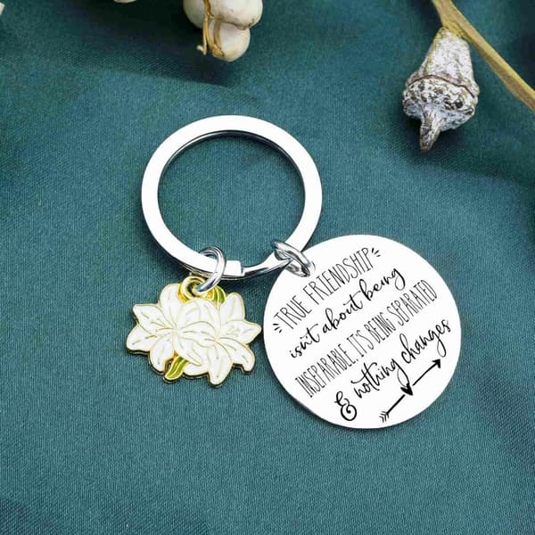Long Distance Friendship Keychain Gift for Women