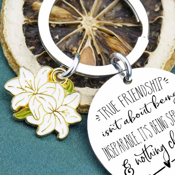 Long Distance Friendship Keychain Gift for Women